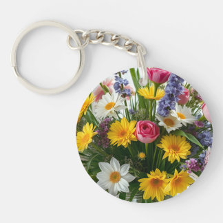 Llavero Llave renovado como la primavera floral