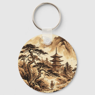 Llavero Llave vintage de pagoda japonesa