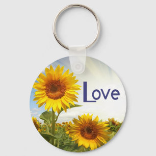 Llavero Llaveador Floral de Girasoles Amarillos del Amor