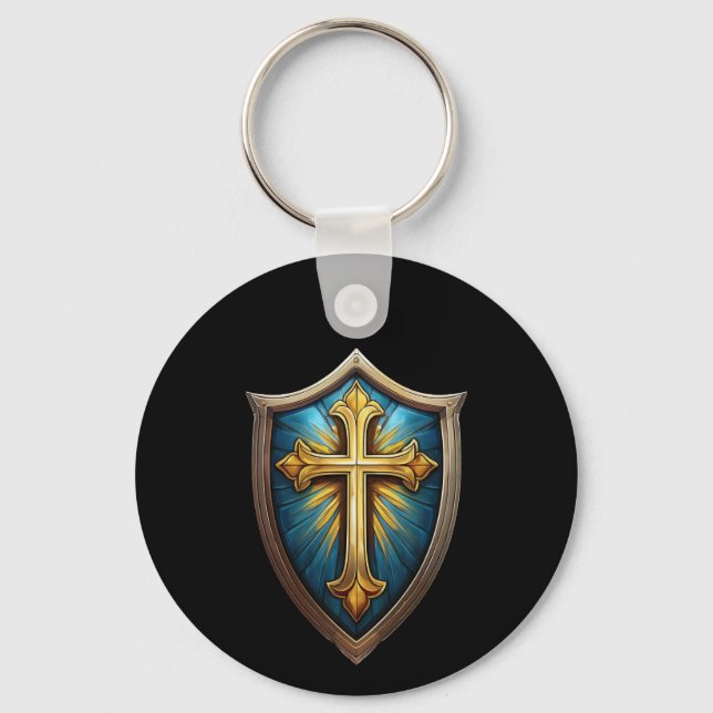 Llavero Llaveero Cristiana Escudo de Fe (Anverso)