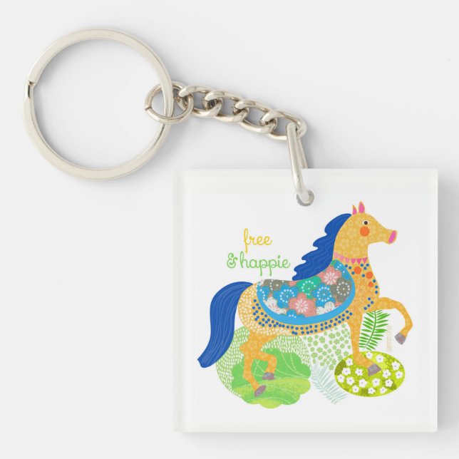 Llavero Llaveero de la Colección caballo azul. (Frente)
