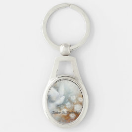 Llavero Llaveero Floral de Paloma de Boda - Personalizable