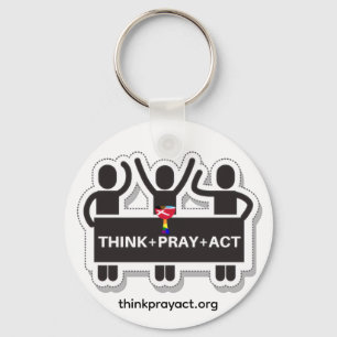 Llavero Llaveero Think+Pray+Act