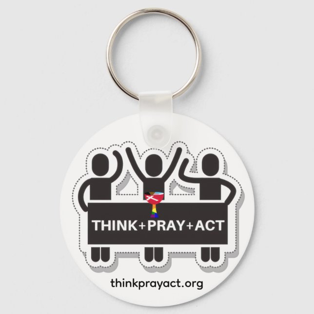 Llavero Llaveero Think+Pray+Act (Anverso)