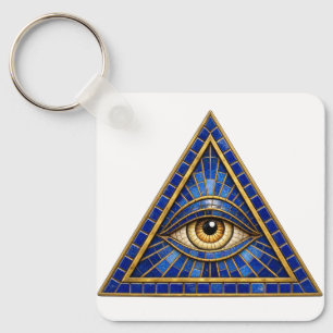 Llavero Llaveiro de aluminio ojo que todo lo ve mosaico de