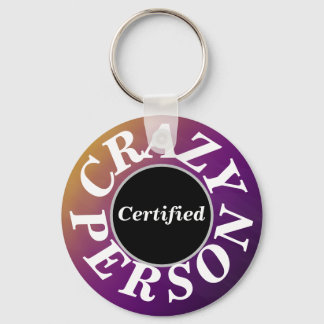 Llavero Llaveiro de Botón de Persona Loca Morado