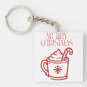 Llavero Llaveiro de Chocolate Caliente Feliz Navidad