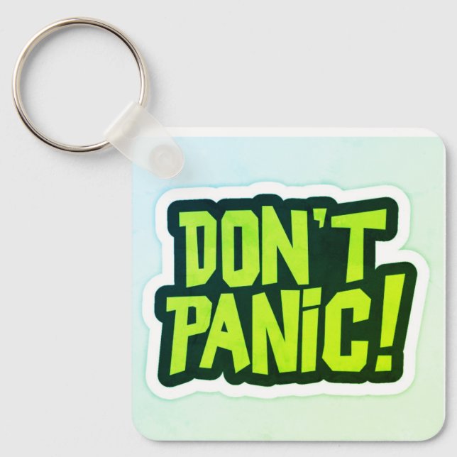 Llavero Llaveiro de diseño premium Don't Panic (Anverso)