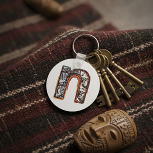 Llavero Llaveiro de Letra N Inca con Letra Artística