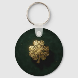 Llavero Llaveiro de metal verde trébol celta dorado