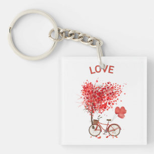Llavero Llaveiro Gráfico de Bicicleta del Amor   Dulce y S