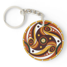 Llaveiro redondo con espiral solar roseta de Trypi