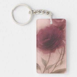 Llavero Llaverero de acrílico floral rosa polvoriento vint