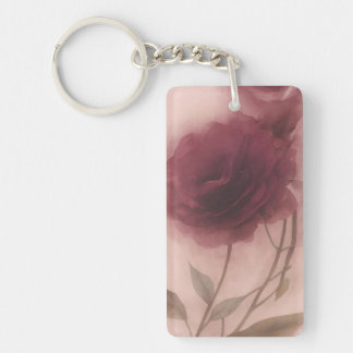 Llavero Llaverero de acrílico floral rosa polvoriento vint