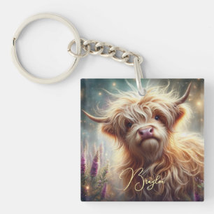 Llavero Llaverero de Vaca Highland Personalizado Adorable