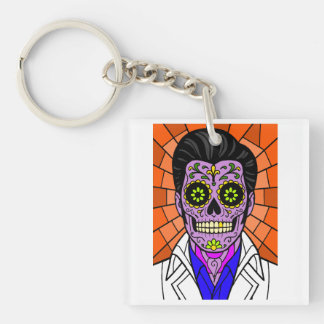 Llavero Llaverero de Vidrio Emplomado Elvis Mexicano