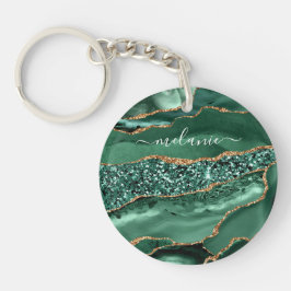 Llavero Llaverero Personalizado con Nombre Verde Dorado Br