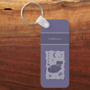 Llavero Llaverero personalizado de arte popular de gato no