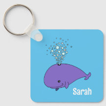 Llaverero Personalizado de Ballena Burbuja Linda