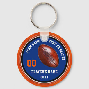 Llavero Llavereros de fútbol personalizados azul y naranja