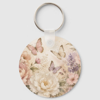 Llavero Llaverito Acrílico de Mariposa Floral Personalizad