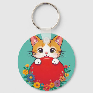 Llavero Llaverito con ilustración de gato adorable