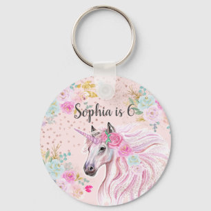 Llavero Llaverito Cumpleaños Unicornio Niña Flores Rosa Do