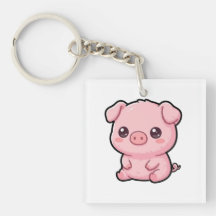 Llaverito de acrílico de cerdito bebé lindo