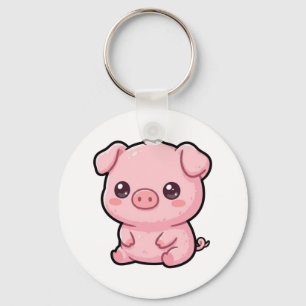 Llavero Llaverito de Botón de Cerdito Bebé Adorable