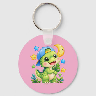 Llavero Llaverito de dinosaurio bebé adorable rosa brillan
