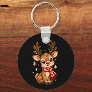 Llavero Llaverito de Reno de Navidad Adorable con Bufanda