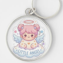 Llaverito Redondo de Chica Chibi Angelito Kawaii