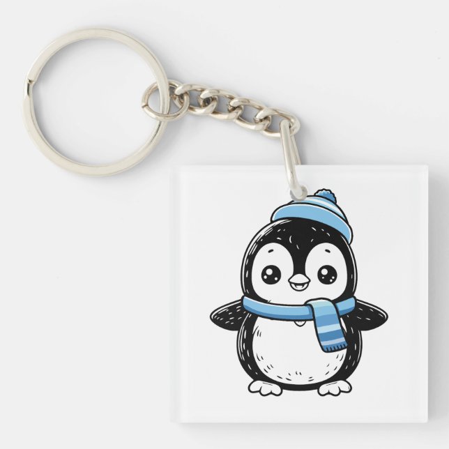 Llavero Llaveritos de pingüino lindos  (Frente)