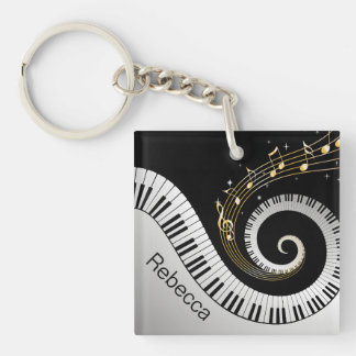 Llavero Llaves del piano y notas personalizadas de la