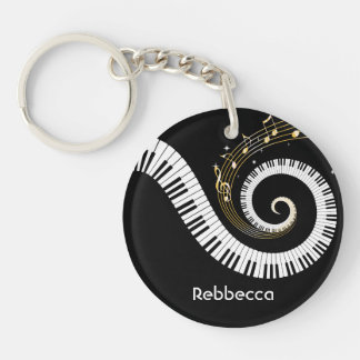 Llavero Llaves del piano y notas personalizadas de la