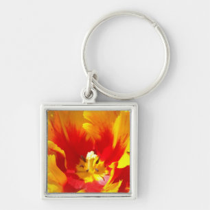 Llavero Llaves flores de tulipán rojas amarillas Floral