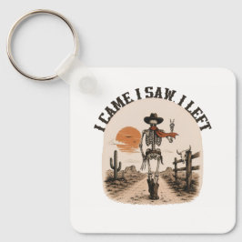 Llavero Llegué. Vi. Me fui. Vaquero Esqueleto Gráfico