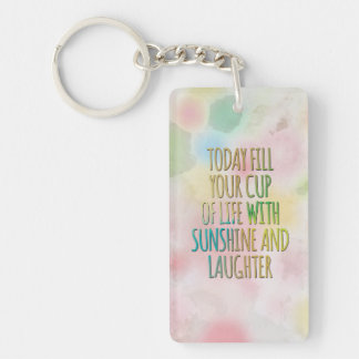 Llavero Llene su taza de acuarela MotivationalQuote de la
