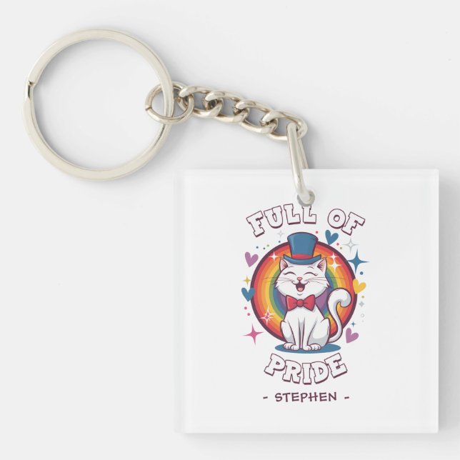 Llavero Lleno de orgullo | Orgullo Gato LGBTQ (Frente)