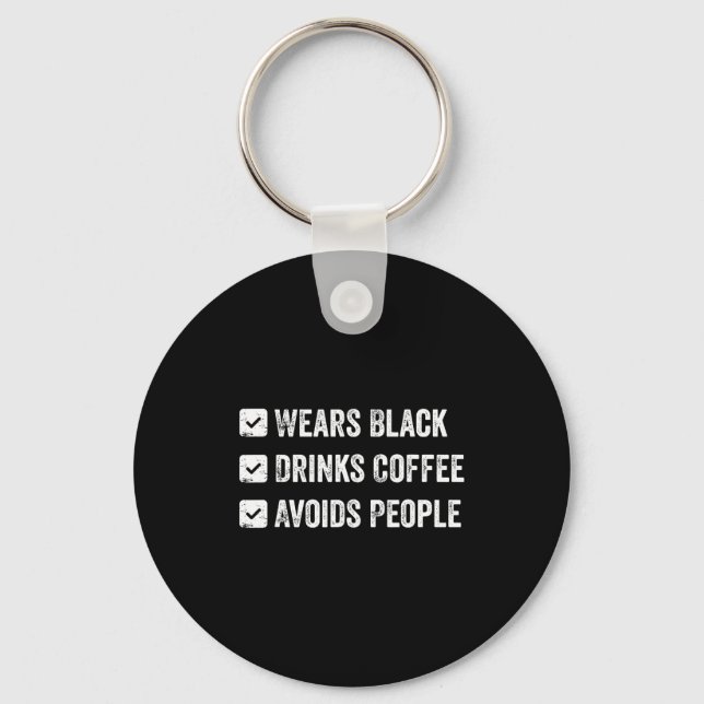 Llavero Lleva negro bebe café evita gente  (Anverso)
