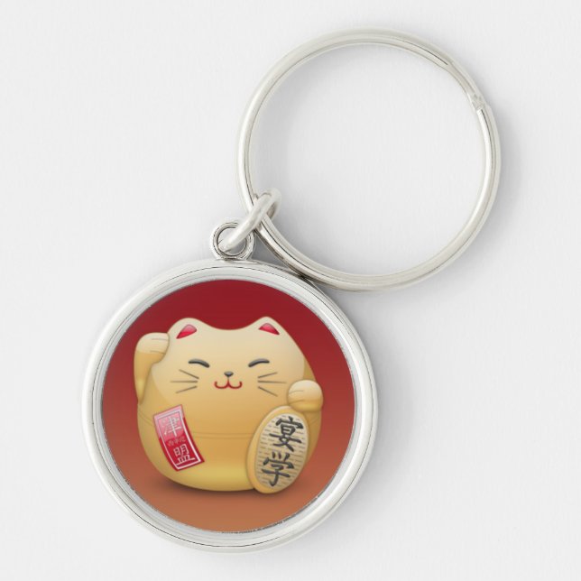 Llavero lleve claves maneki-neko Gato japonés (Frente)