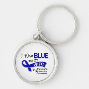 Llavero Llevo el azul para mi esposa 42 Spondylitis