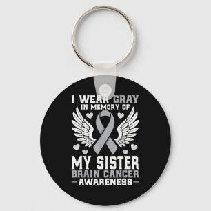 Llavero Llevo Gris En Memoria De Mi Hermana Cáncer Cerebra