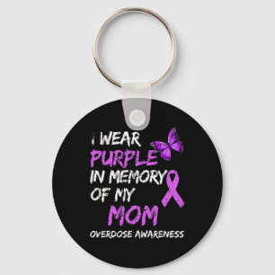 Llavero Llevo Púrpura En Memoria De Mi Mamá Sobredosis De
