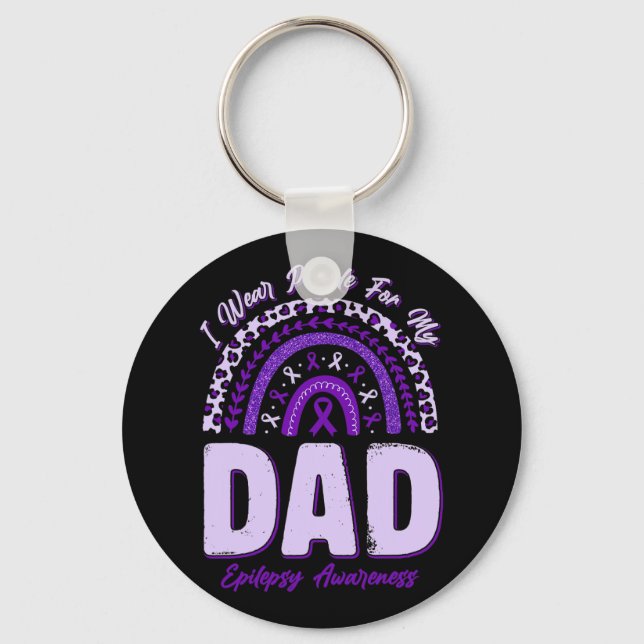 Llavero Llevo Púrpura Para Mi Papá Epilepsia Awareness Rai (Anverso)