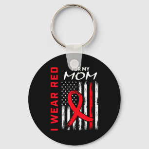 Llavero Llevo Rojo Por Mi Mamá Bandera de Concientización