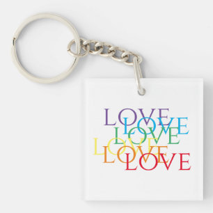 Llavero LLUVIA DE AMOR DE LA Keychain cuadrada acrílica