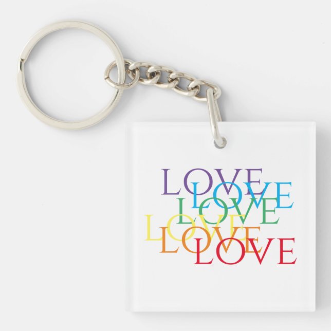 Llavero LLUVIA DE AMOR DE LA Keychain cuadrada acrílica (Frente)