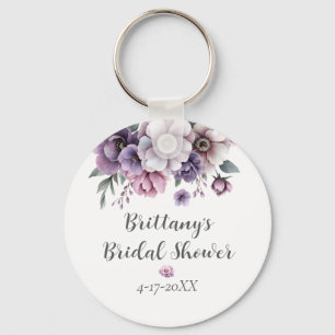 Llavero Lluvia de Regalos de Boda Lavanda Floral Acuarela