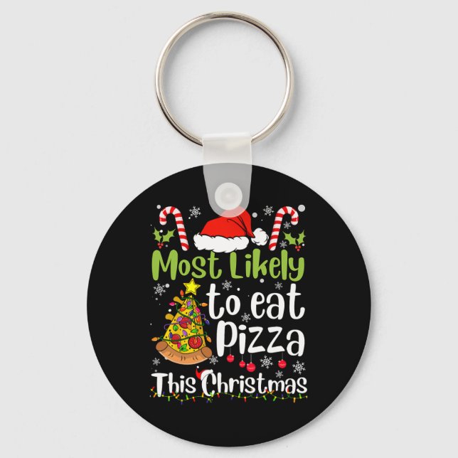 Llavero Lo Más Probable Es Comer Pizza Este Navidad - Dive (Anverso)